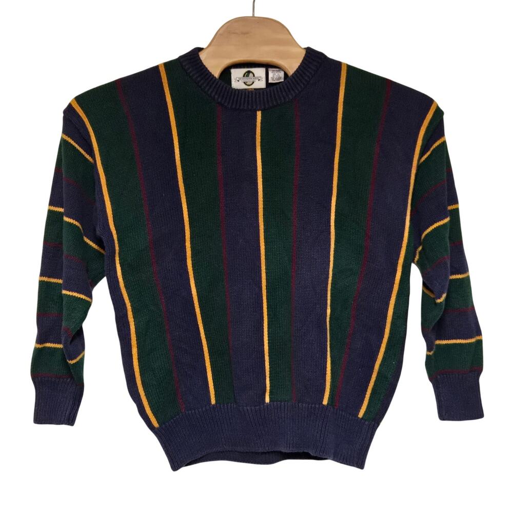 Vintage 90s Woodward Multicolored Indie Knitted Grandpa Style Sweater Size XL